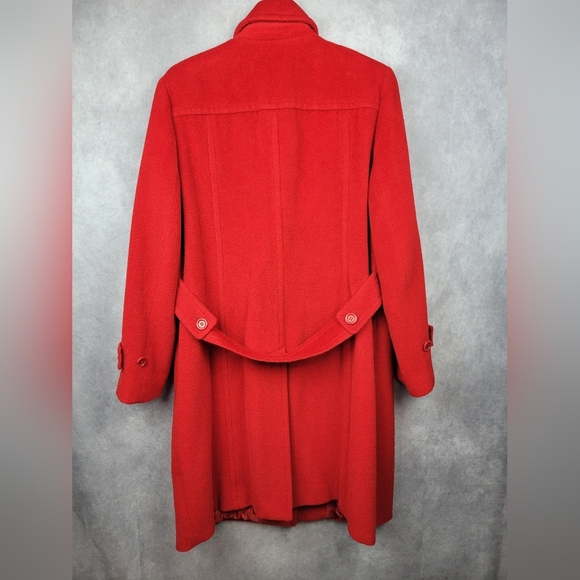 Talbots Wool Alpaka Women Military Style Coat‎ Jacket Size 18 In Red - Picture 2 of 11